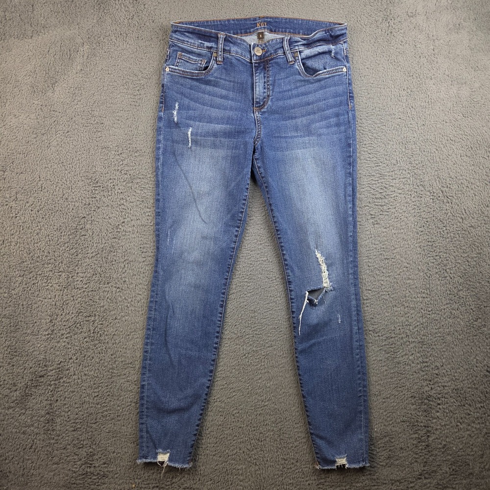 Kut From The Kloth Jeans Women's 8 Ankle Skinny Distressed Stretch Denim Pants